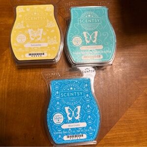 Scentsy Wax Bars in Yellow, Blue, and Teal